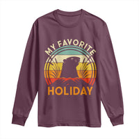 Funny Groundhog Day Long Sleeve Shirt My Favorite Holiday Retro Vintage Woodchuck - Wonder Print Shop