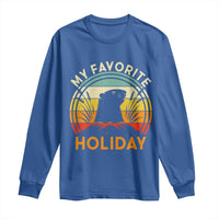 Funny Groundhog Day Long Sleeve Shirt My Favorite Holiday Retro Vintage Woodchuck - Wonder Print Shop