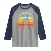 Funny Groundhog Day Raglan Shirt My Favorite Holiday Retro Vintage Woodchuck - Wonder Print Shop