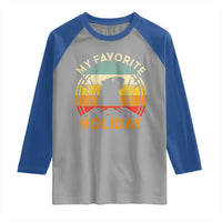 Funny Groundhog Day Raglan Shirt My Favorite Holiday Retro Vintage Woodchuck - Wonder Print Shop