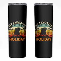 Funny Groundhog Day Skinny Tumbler My Favorite Holiday Retro Vintage Woodchuck - Wonder Print Shop