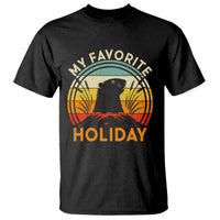 Funny Groundhog Day T Shirt My Favorite Holiday Retro Vintage Woodchuck - Wonder Print Shop