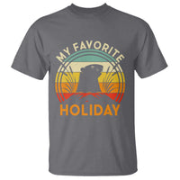Funny Groundhog Day T Shirt My Favorite Holiday Retro Vintage Woodchuck - Wonder Print Shop