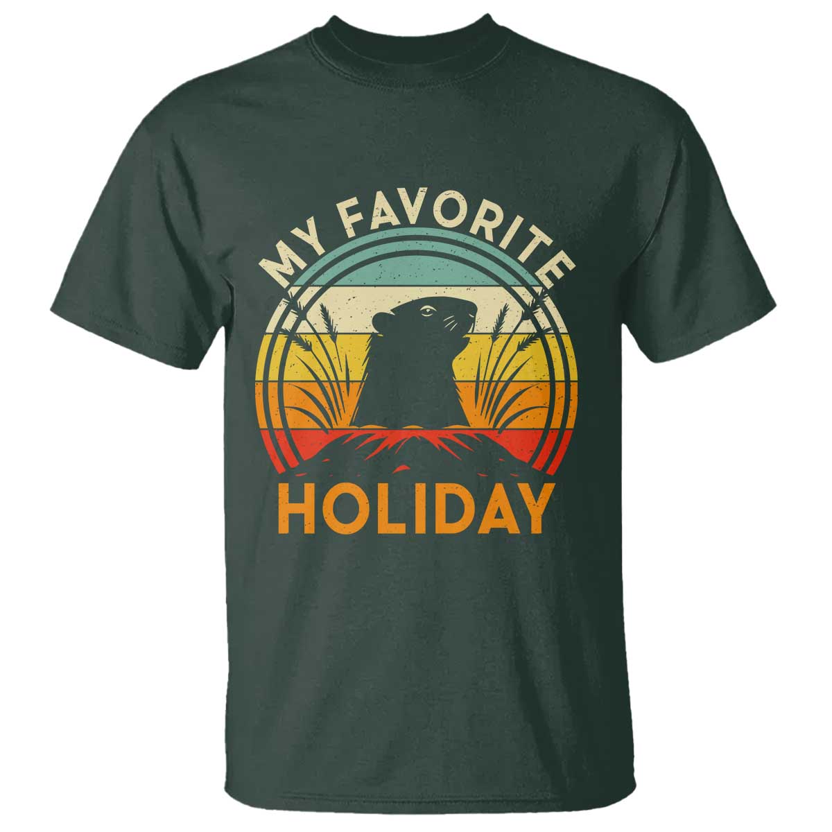 Funny Groundhog Day T Shirt My Favorite Holiday Retro Vintage Woodchuck - Wonder Print Shop