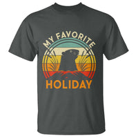 Funny Groundhog Day T Shirt My Favorite Holiday Retro Vintage Woodchuck - Wonder Print Shop
