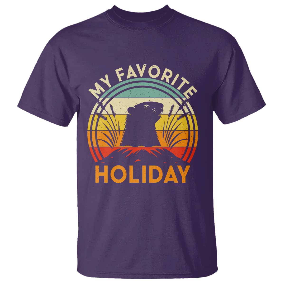 Funny Groundhog Day T Shirt My Favorite Holiday Retro Vintage Woodchuck - Wonder Print Shop