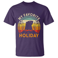 Funny Groundhog Day T Shirt My Favorite Holiday Retro Vintage Woodchuck - Wonder Print Shop