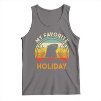 Funny Groundhog Day Tank Top My Favorite Holiday Retro Vintage Woodchuck - Wonder Print Shop