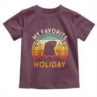 Funny Groundhog Day Toddler T Shirt My Favorite Holiday Retro Vintage Woodchuck - Wonder Print Shop