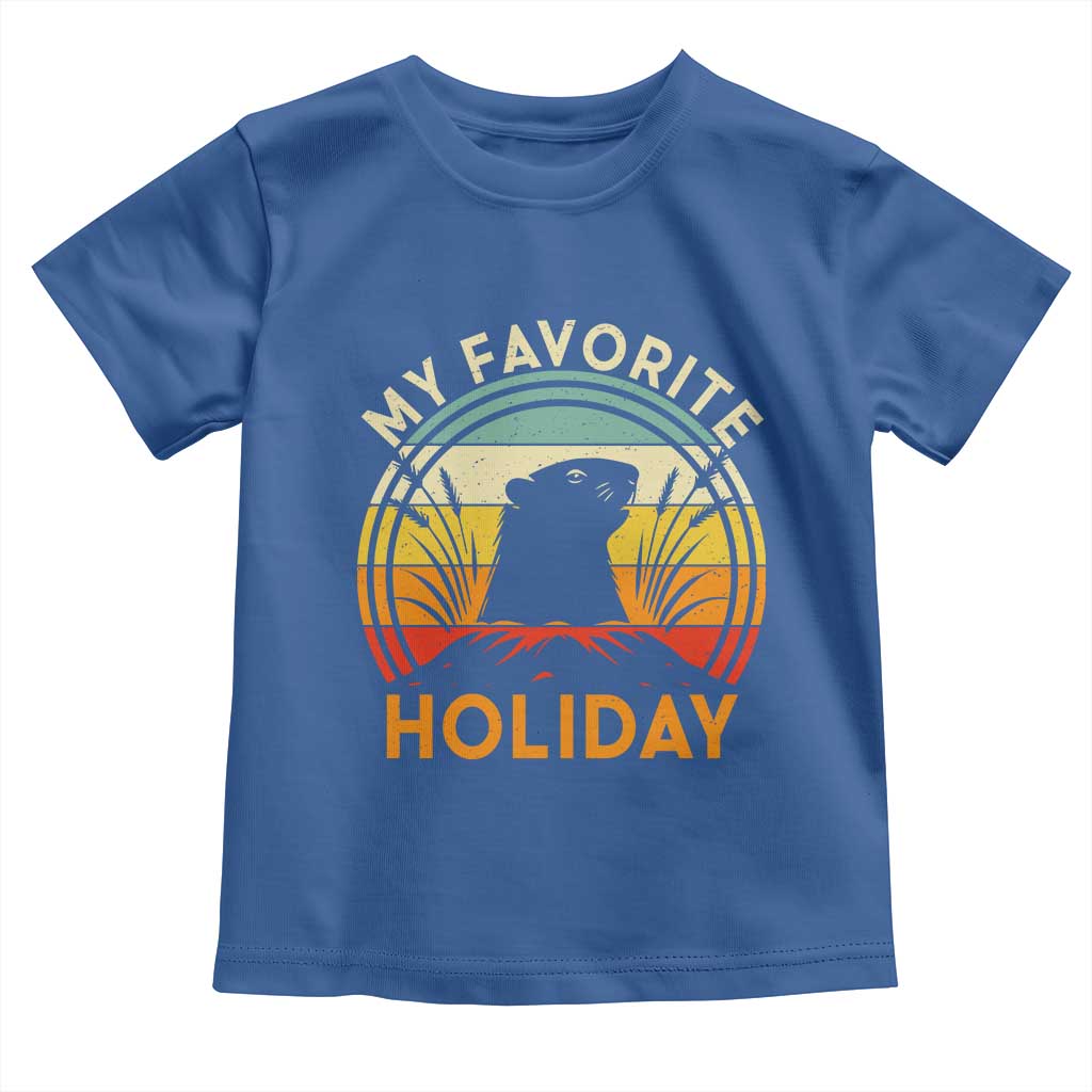 Funny Groundhog Day Toddler T Shirt My Favorite Holiday Retro Vintage Woodchuck - Wonder Print Shop
