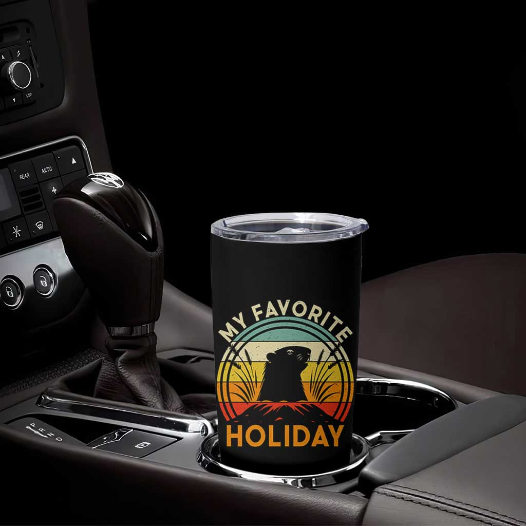 Funny Groundhog Day Tumbler Cup My Favorite Holiday Retro Vintage Woodchuck - Wonder Print Shop