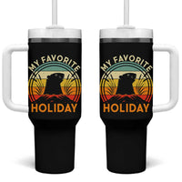 Funny Groundhog Day Tumbler With Handle My Favorite Holiday Retro Vintage Woodchuck - Wonder Print Shop