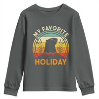 Funny Groundhog Day Youth Sweatshirt My Favorite Holiday Retro Vintage Woodchuck - Wonder Print Shop