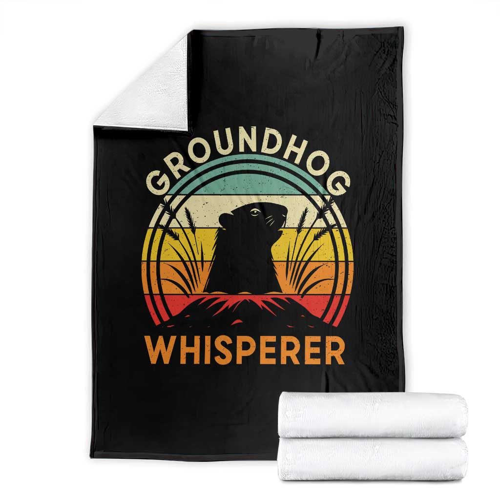 Funny Groundhog Whisperer Throw Blanket Retro Vintage Woodchuck Lover - Wonder Print Shop