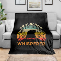 Funny Groundhog Whisperer Throw Blanket Retro Vintage Woodchuck Lover - Wonder Print Shop