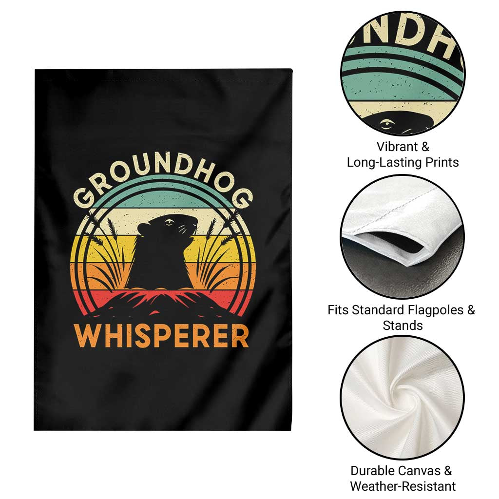 Funny Groundhog Whisperer Garden Flag Retro Vintage Woodchuck Lover - Wonder Print Shop