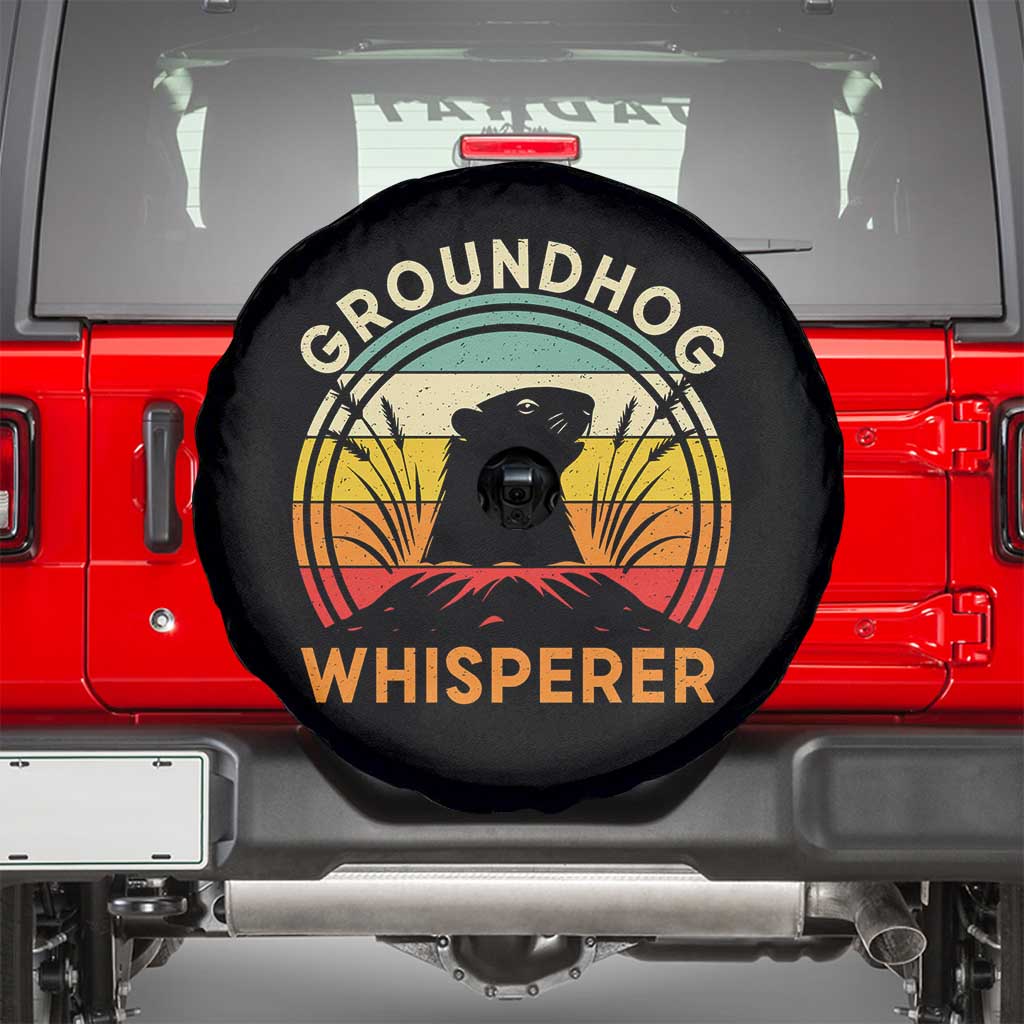 Funny Groundhog Whisperer Spare Tire Cover Retro Vintage Woodchuck Lover - Wonder Print Shop