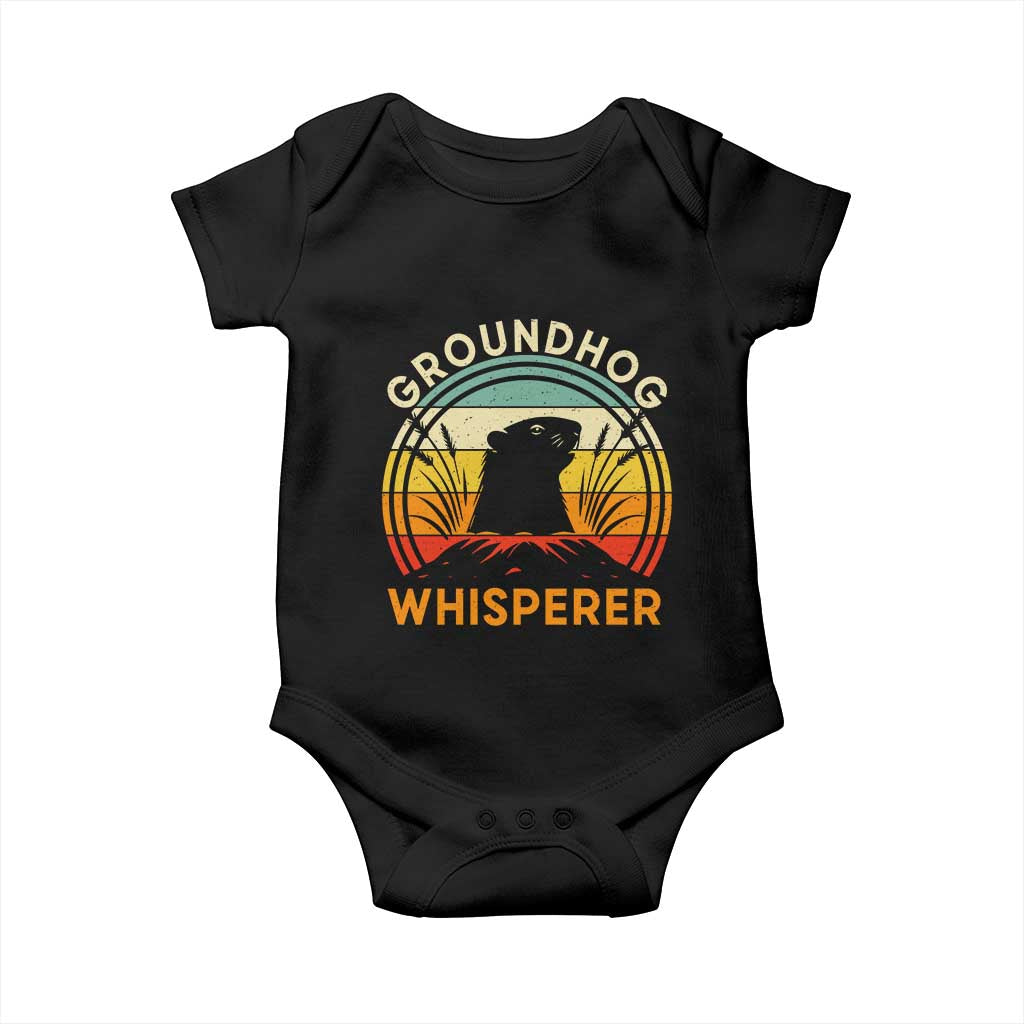 Funny Groundhog Whisperer Baby Onesie Retro Vintage Woodchuck Lover - Wonder Print Shop