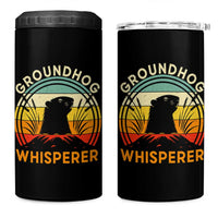 Funny Groundhog Whisperer 4 in 1 Can Cooler Tumbler Retro Vintage Woodchuck Lover - Wonder Print Shop