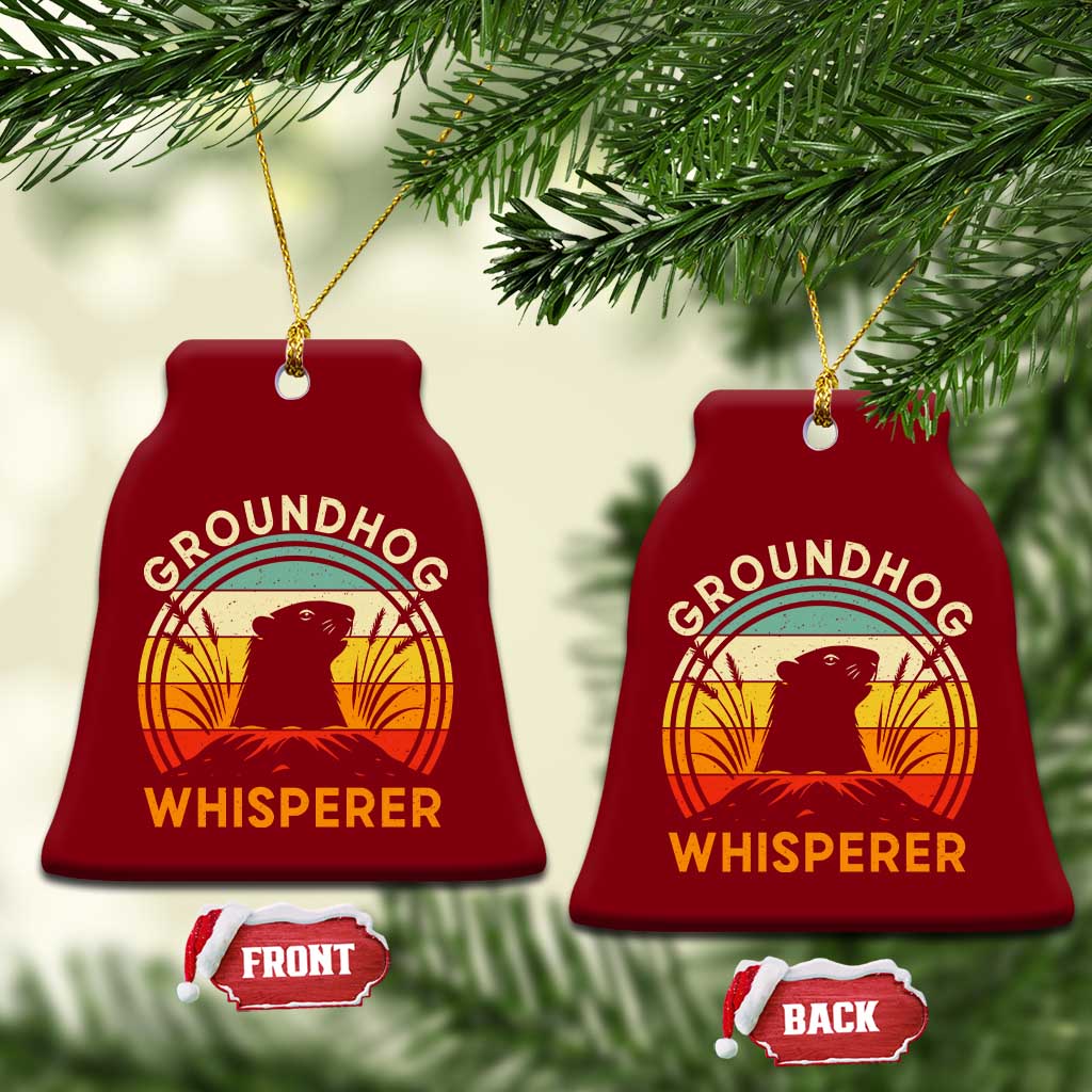 Funny Groundhog Whisperer Ceramic Ornament Retro Vintage Woodchuck Lover - Wonder Print Shop