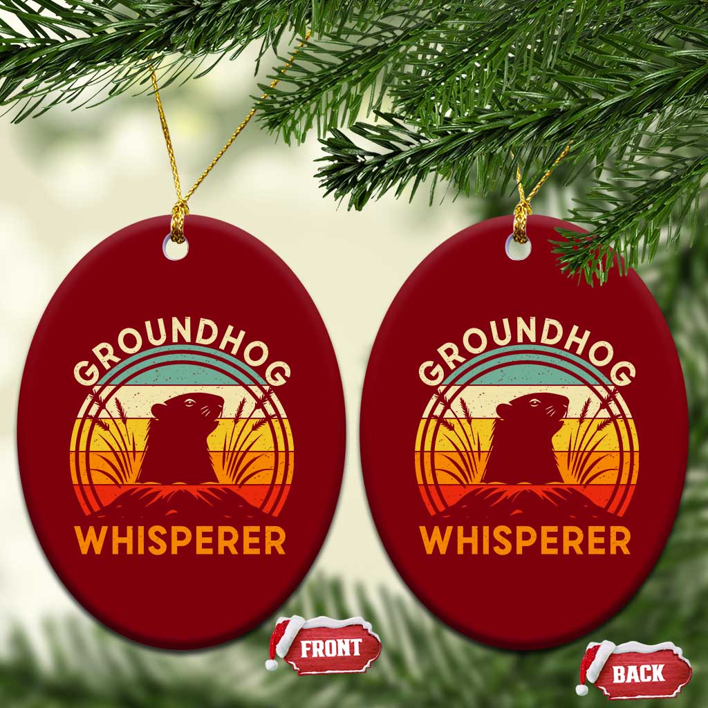 Funny Groundhog Whisperer Ceramic Ornament Retro Vintage Woodchuck Lover - Wonder Print Shop