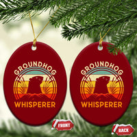 Funny Groundhog Whisperer Ceramic Ornament Retro Vintage Woodchuck Lover - Wonder Print Shop