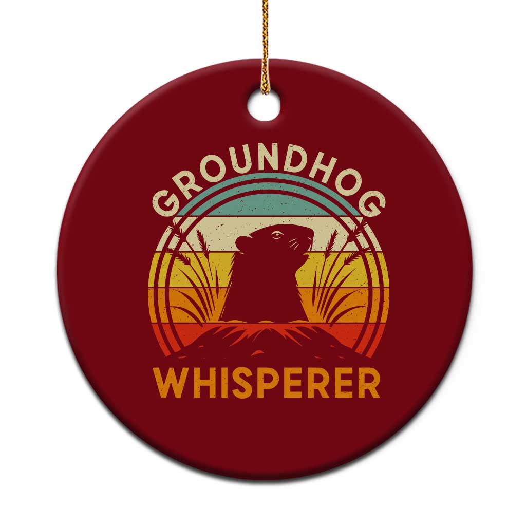 Funny Groundhog Whisperer Ceramic Ornament Retro Vintage Woodchuck Lover - Wonder Print Shop