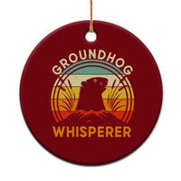 Funny Groundhog Whisperer Ceramic Ornament Retro Vintage Woodchuck Lover - Wonder Print Shop