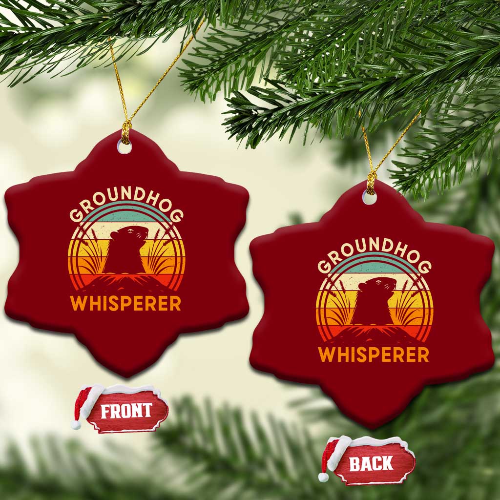 Funny Groundhog Whisperer Ceramic Ornament Retro Vintage Woodchuck Lover - Wonder Print Shop