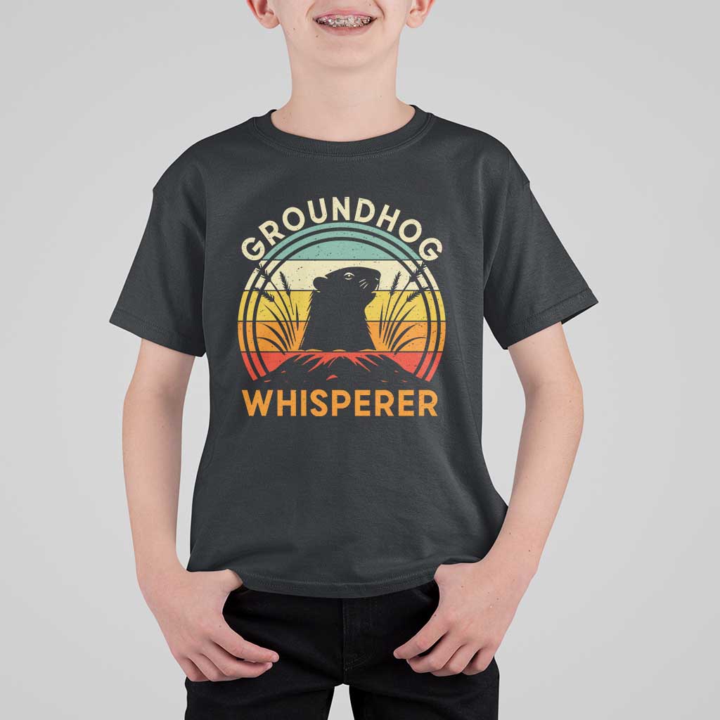 Funny Groundhog Whisperer T Shirt For Kid Retro Vintage Woodchuck Lover - Wonder Print Shop