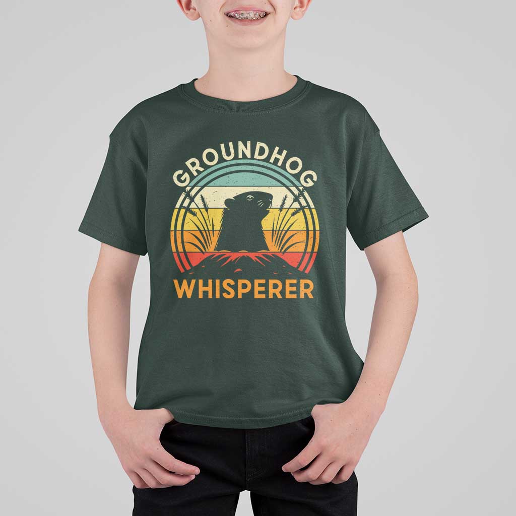 Funny Groundhog Whisperer T Shirt For Kid Retro Vintage Woodchuck Lover - Wonder Print Shop