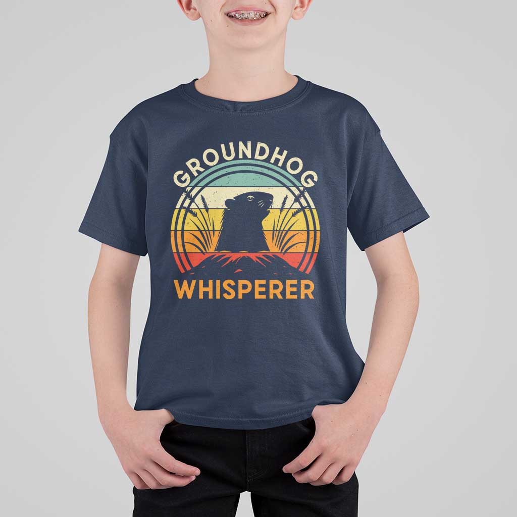 Funny Groundhog Whisperer T Shirt For Kid Retro Vintage Woodchuck Lover - Wonder Print Shop