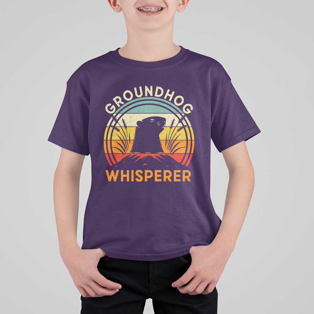 Funny Groundhog Whisperer T Shirt For Kid Retro Vintage Woodchuck Lover - Wonder Print Shop