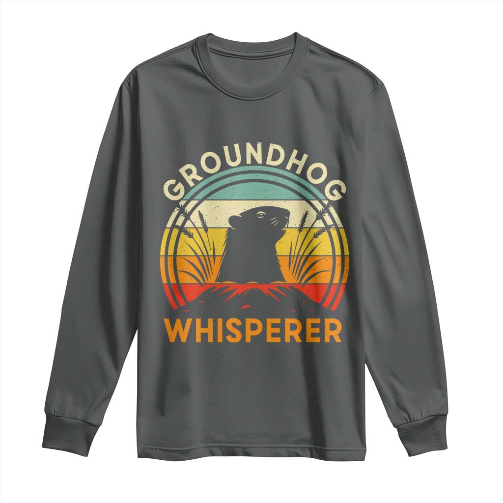 Funny Groundhog Whisperer Long Sleeve Shirt Retro Vintage Woodchuck Lover - Wonder Print Shop