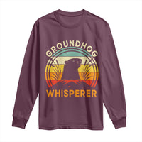 Funny Groundhog Whisperer Long Sleeve Shirt Retro Vintage Woodchuck Lover - Wonder Print Shop