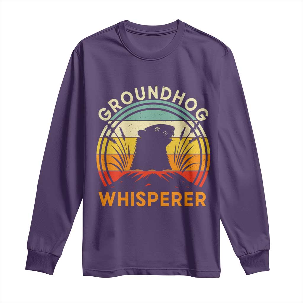 Funny Groundhog Whisperer Long Sleeve Shirt Retro Vintage Woodchuck Lover - Wonder Print Shop