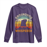 Funny Groundhog Whisperer Long Sleeve Shirt Retro Vintage Woodchuck Lover - Wonder Print Shop