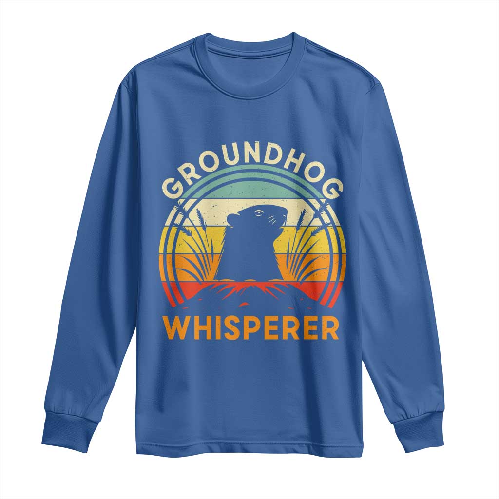 Funny Groundhog Whisperer Long Sleeve Shirt Retro Vintage Woodchuck Lover - Wonder Print Shop