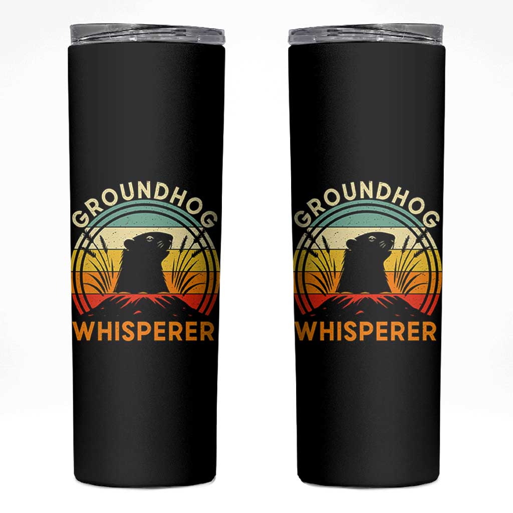 Funny Groundhog Whisperer Skinny Tumbler Retro Vintage Woodchuck Lover - Wonder Print Shop