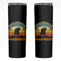 Funny Groundhog Whisperer Skinny Tumbler Retro Vintage Woodchuck Lover - Wonder Print Shop