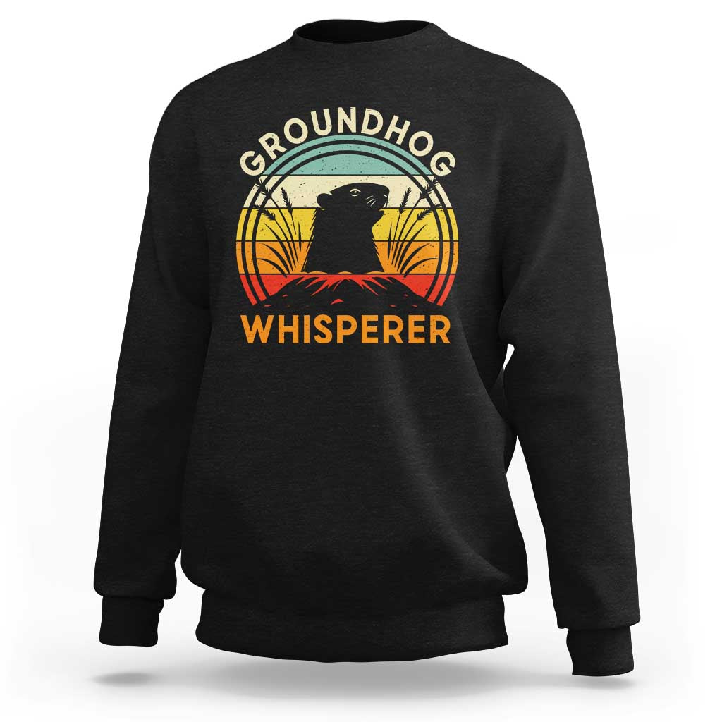 Funny Groundhog Whisperer Sweatshirt Retro Vintage Woodchuck Lover - Wonder Print Shop