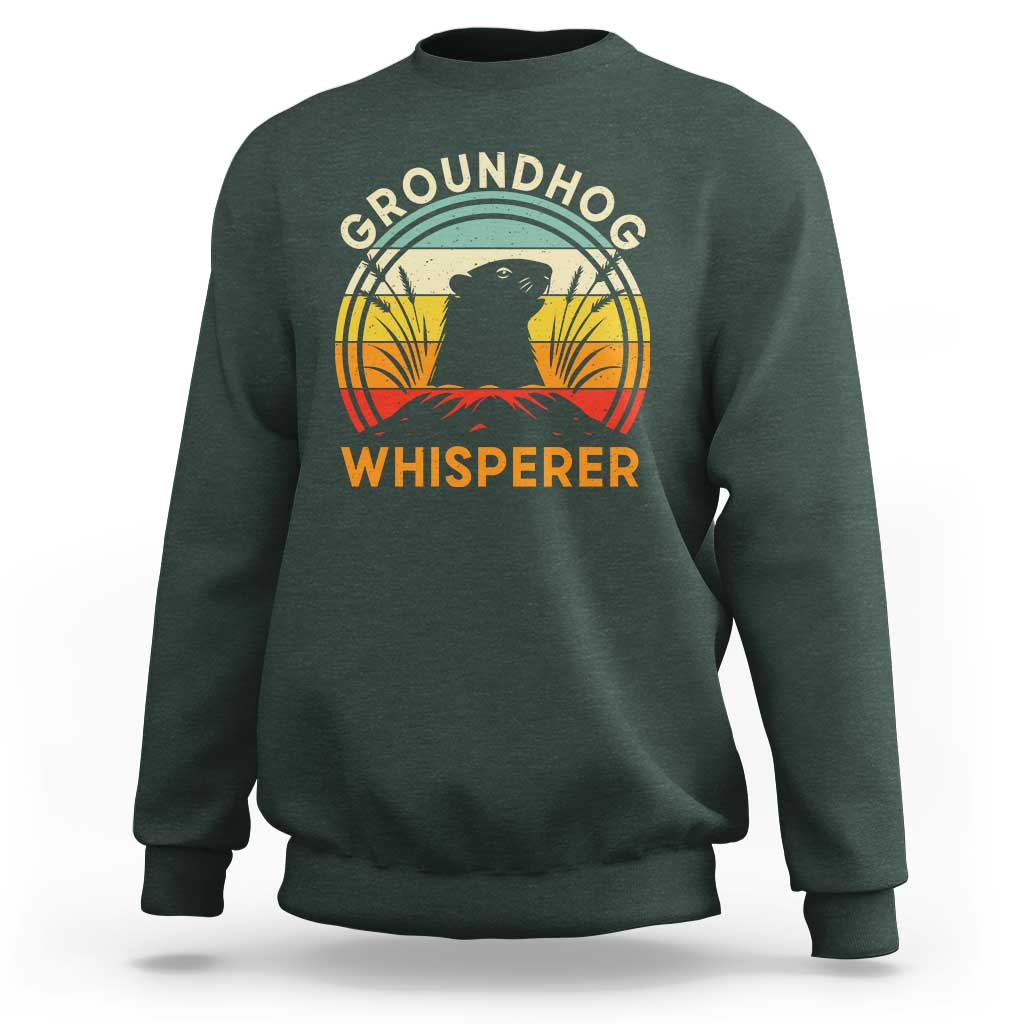 Funny Groundhog Whisperer Sweatshirt Retro Vintage Woodchuck Lover - Wonder Print Shop