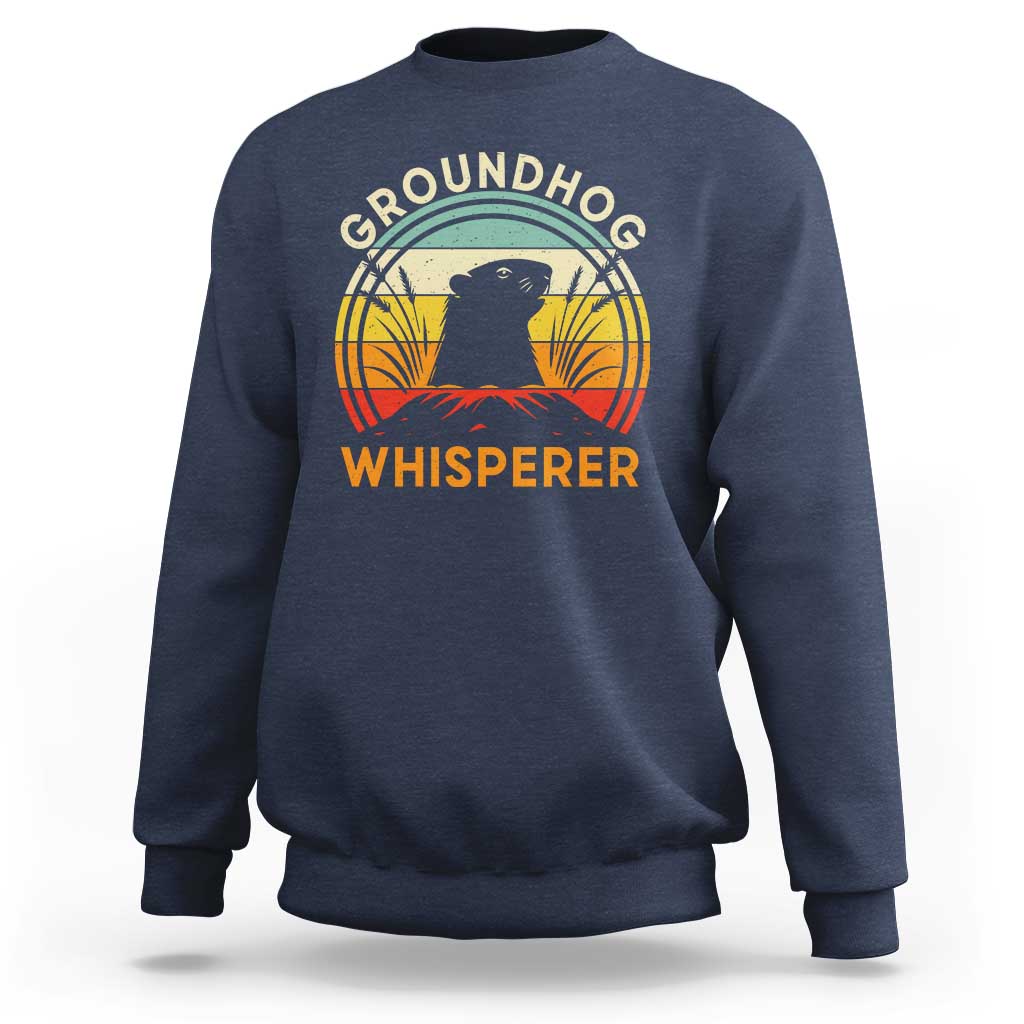 Funny Groundhog Whisperer Sweatshirt Retro Vintage Woodchuck Lover - Wonder Print Shop
