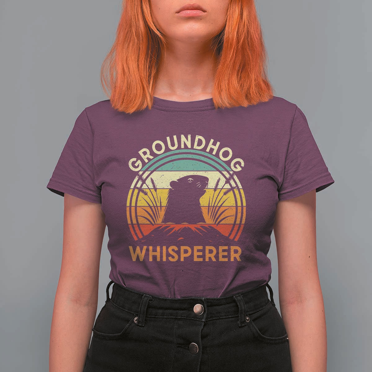 Funny Groundhog Whisperer T Shirt For Women Retro Vintage Woodchuck Lover - Wonder Print Shop