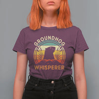 Funny Groundhog Whisperer T Shirt For Women Retro Vintage Woodchuck Lover - Wonder Print Shop