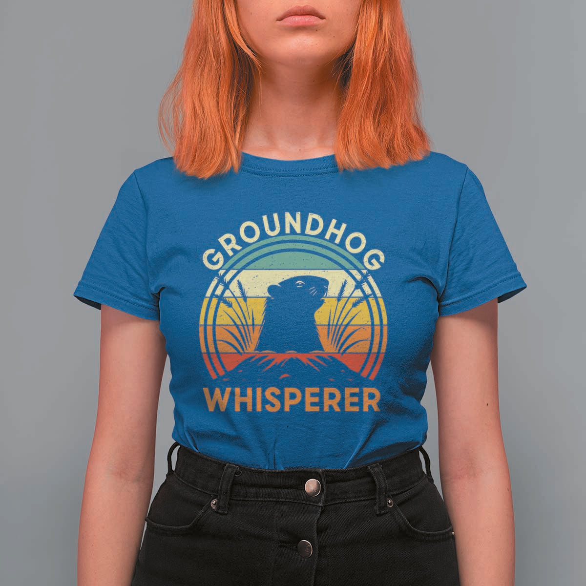 Funny Groundhog Whisperer T Shirt For Women Retro Vintage Woodchuck Lover - Wonder Print Shop