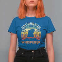 Funny Groundhog Whisperer T Shirt For Women Retro Vintage Woodchuck Lover - Wonder Print Shop