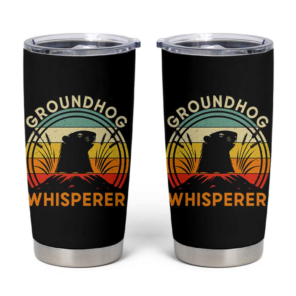 Funny Groundhog Whisperer Tumbler Cup Retro Vintage Woodchuck Lover - Wonder Print Shop