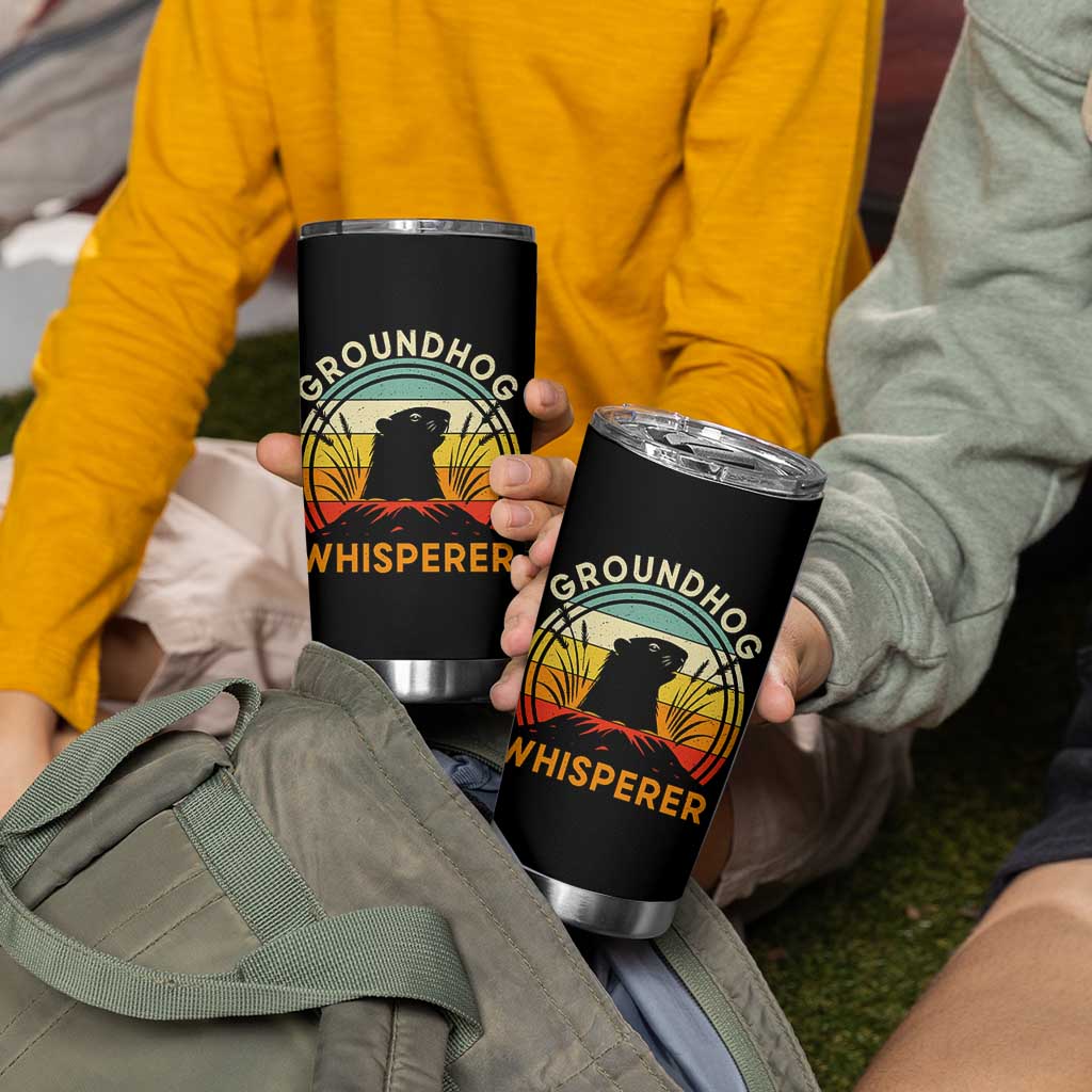 Funny Groundhog Whisperer Tumbler Cup Retro Vintage Woodchuck Lover - Wonder Print Shop