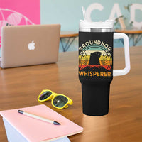 Funny Groundhog Whisperer Tumbler With Handle Retro Vintage Woodchuck Lover - Wonder Print Shop